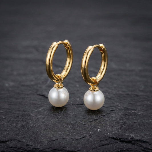 Small Pearl Earrings Gold Plated