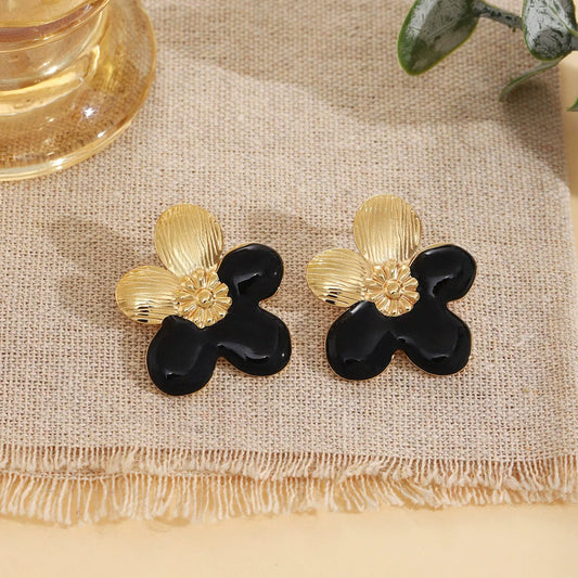 Statement Black Gold Earrings