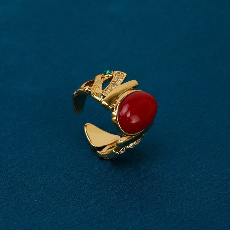 Statement Red Coral Ring