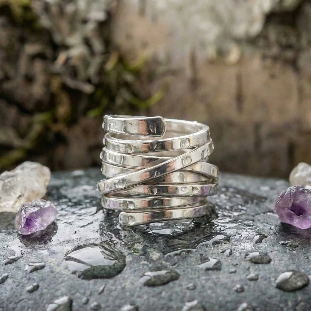 Statement Silver Wraparound Ring