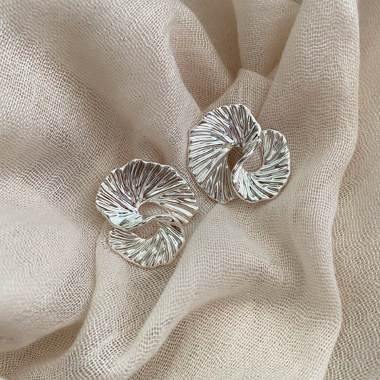 Textured Silver Earrings