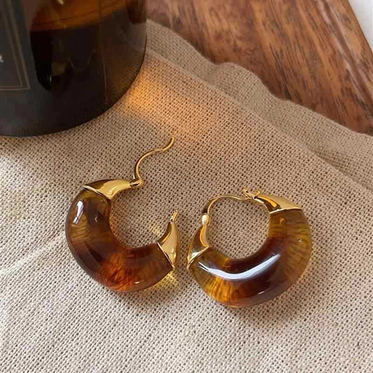 Tortoiseshell Hoop Earrings