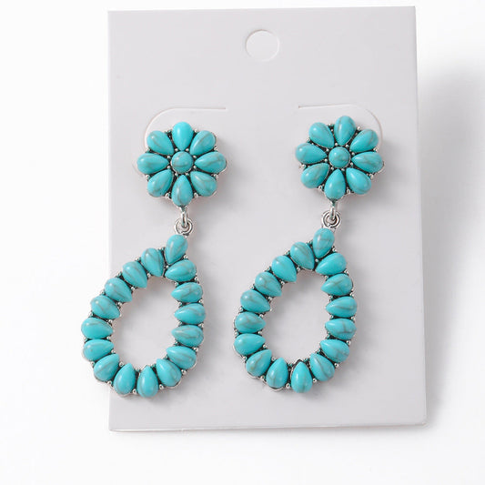 Turquoise Flower Earrings