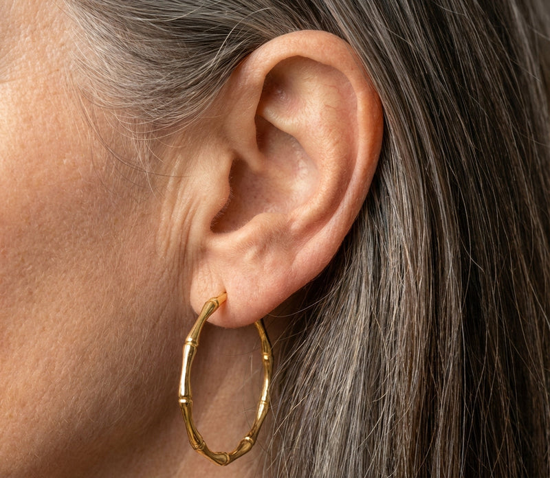 Bamboo Hoop Earrings