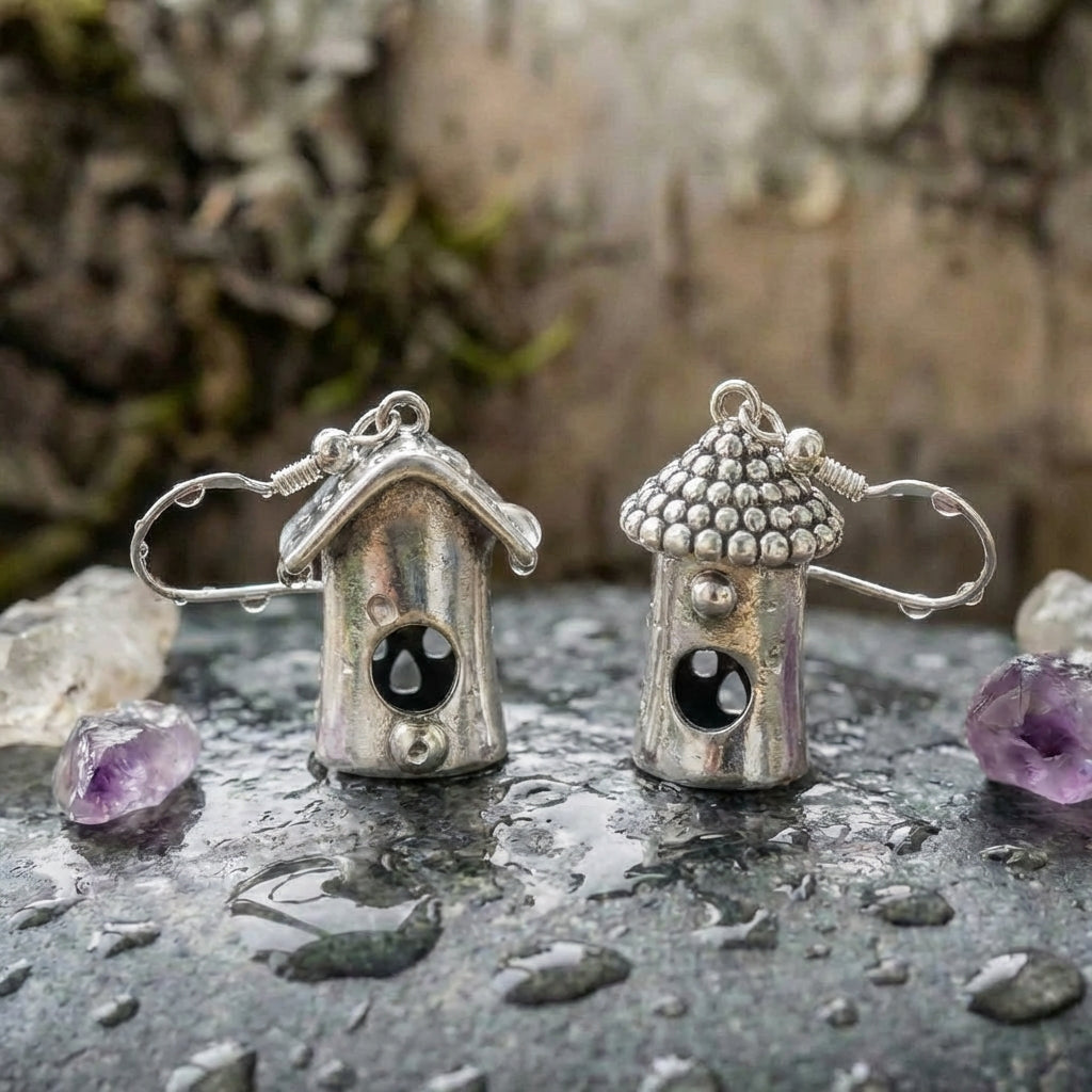 Vintage Birdhouse Earrings