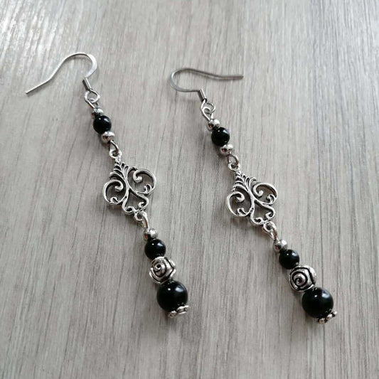 Vintage Black Onyx Earrings
