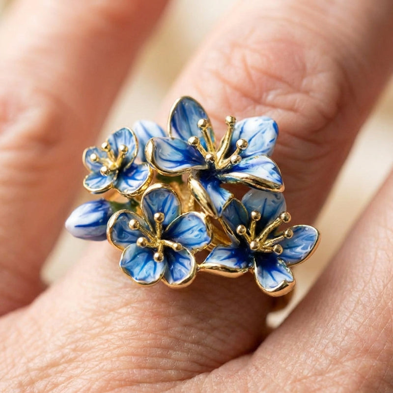 Blue Flower Ring
