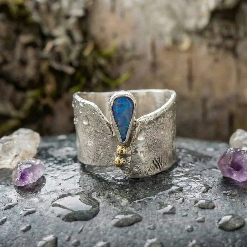 Vintage Blue Opal Ring
