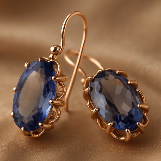 Classic Blue Zircon Earrings