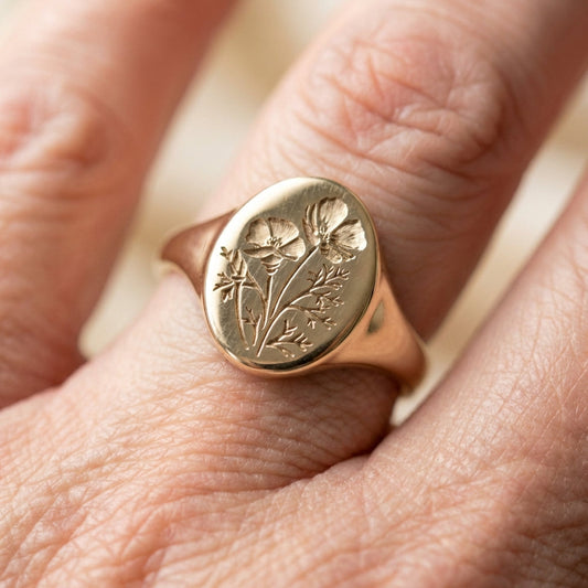Botanical Signet Ring