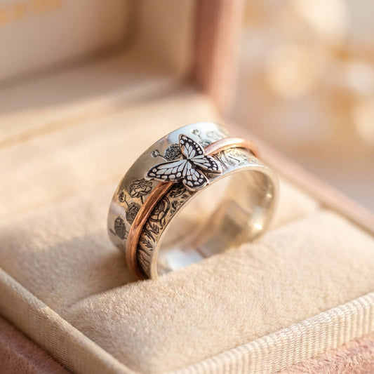 Vintage Butterfly Anxiety Ring