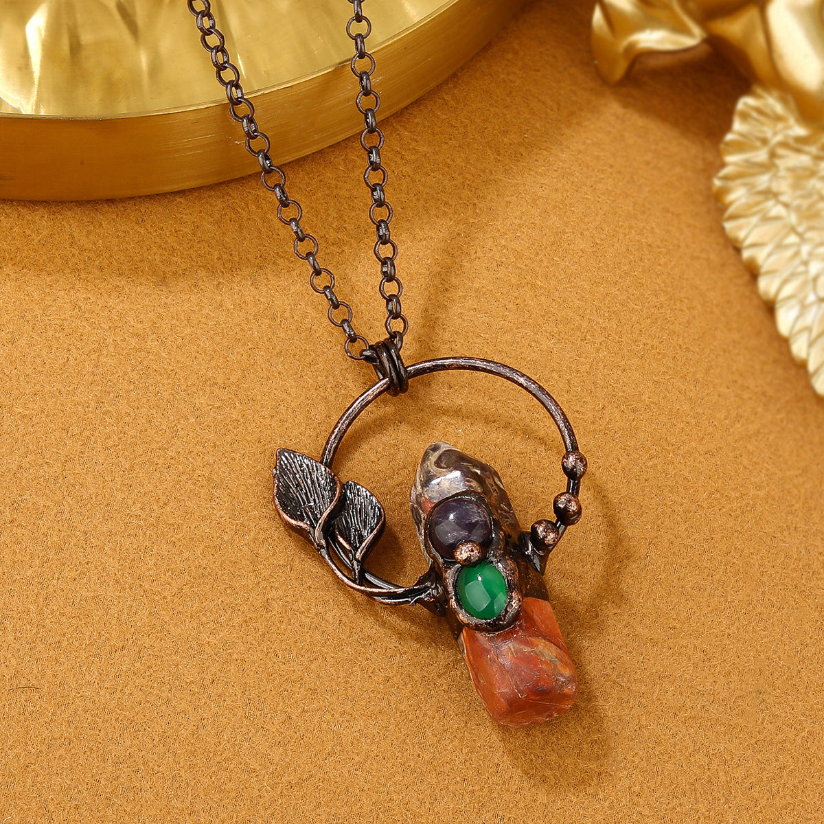 Vintage Butterfly Gemstone Necklace