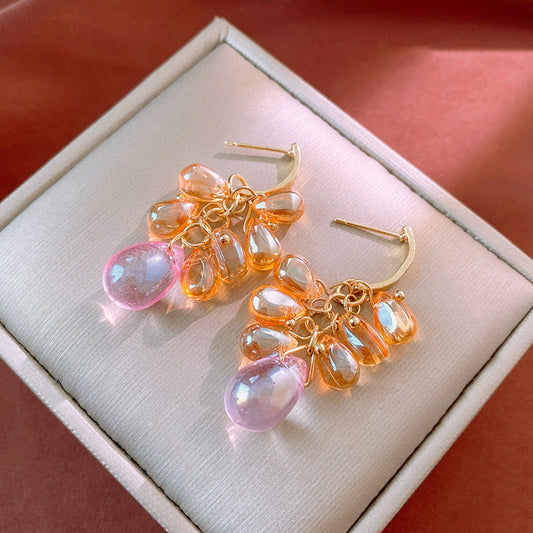 Vintage Citrine Cluster Earrings