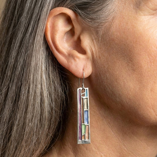 Colorful Silver Earrings
