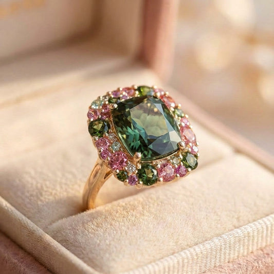 Vintage Colorful Tourmaline Ring