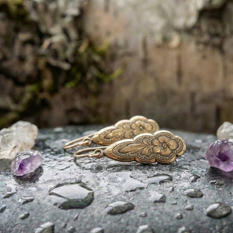 Vintage Flower Dangle Earrings