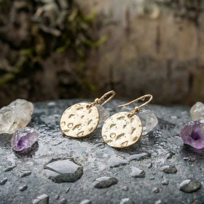 Vintage Gold Wafer Earrings
