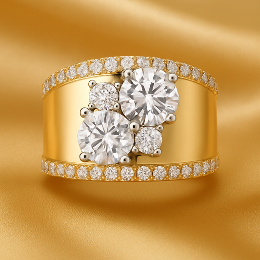 Gold Ring With Bright Zirconia