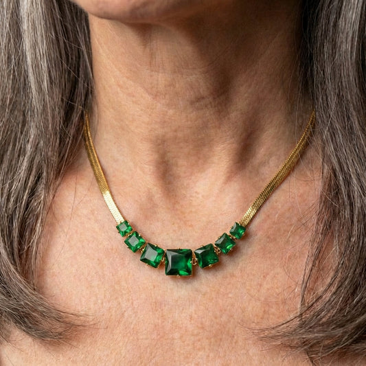 Green Crystal Zircon Necklace