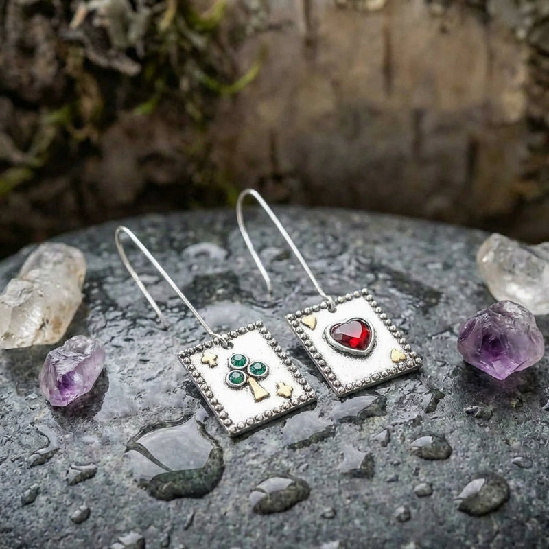 Vintage Heart Tree Earrings
