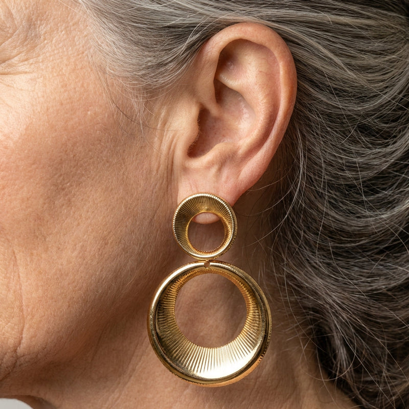 Vintage Hollow Hoop Golden Earrings