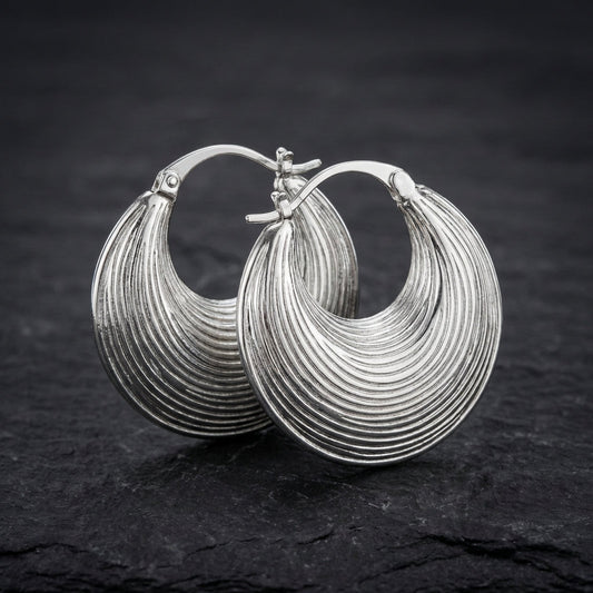 Vintage Hoop Silver Earrings