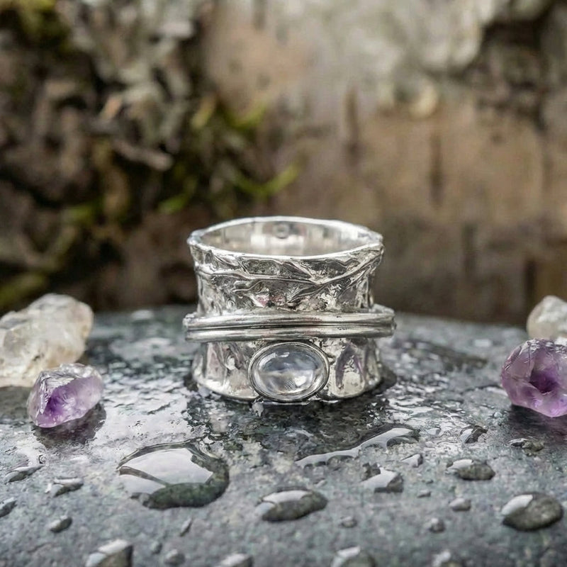 Vintage Moonstone Crystal Ring