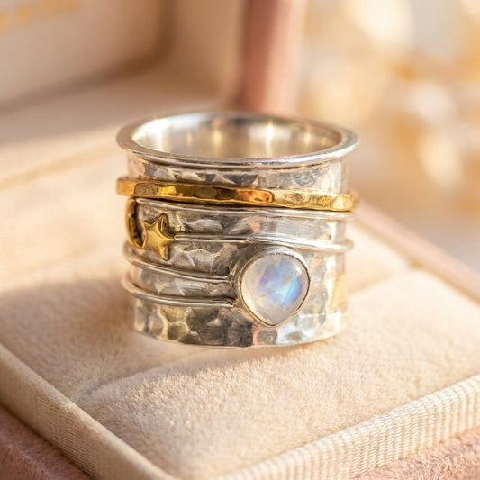 Vintage Moonstone Spinner Ring