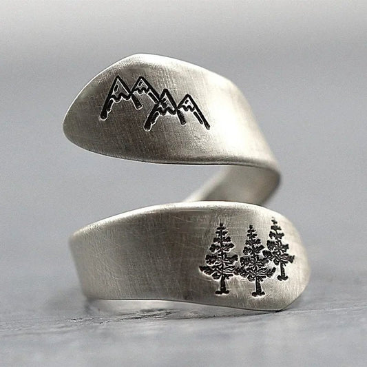 Vintage Mountain Forest Ring