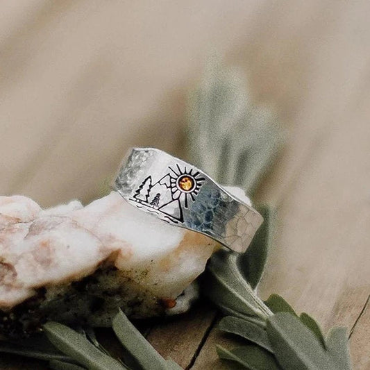 Vintage Mountain Sunset Ring