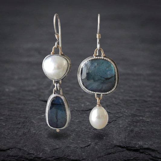 Vintage Natural Blue Stone Earrings