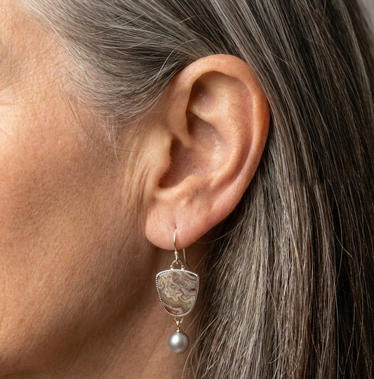 Natural Stone Pearl Earrings