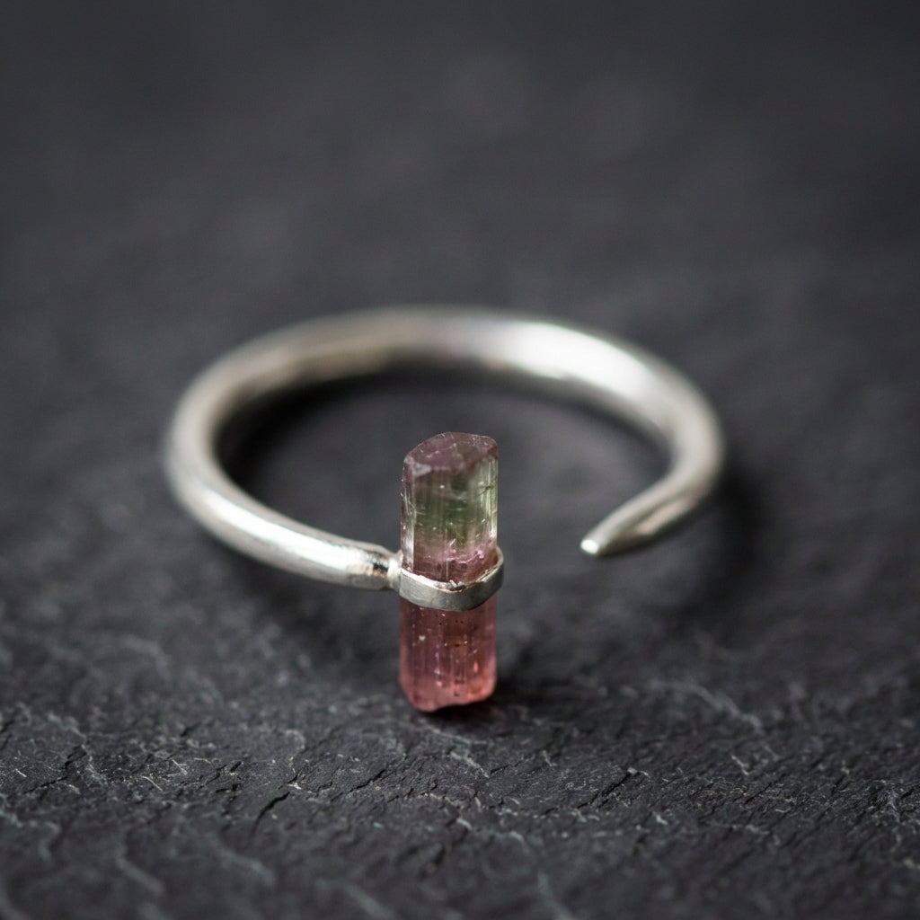 Vintage Orange Glass Open Ring