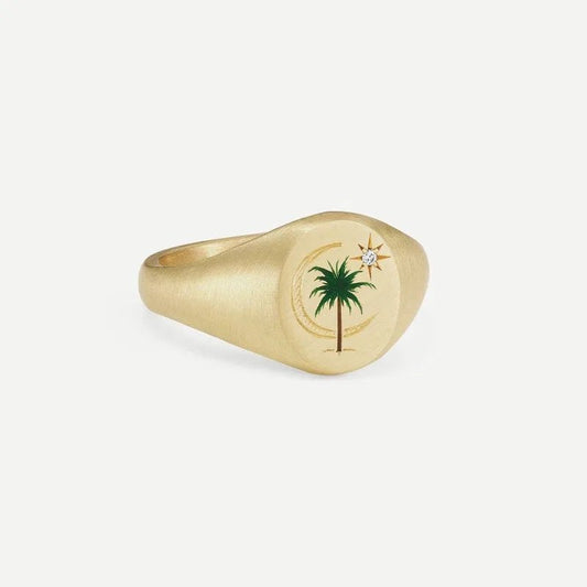 Vintage Palm Signet Ring