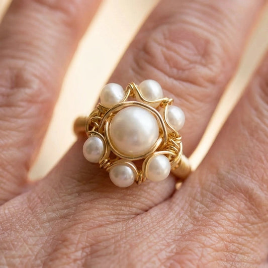 Pearl Cluster Ring