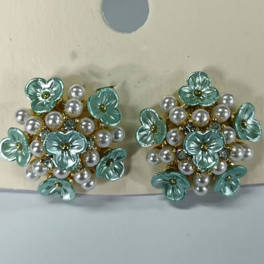 Vintage Pearl Flower Earrings