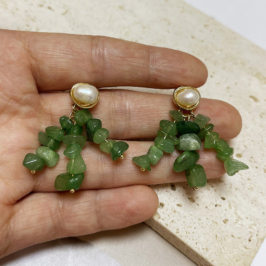 Vintage Pearl Jade Earrings