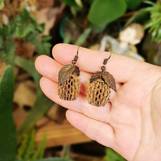 Vintage Pinecone Drop Earrings