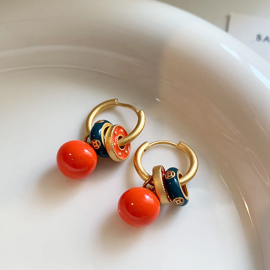 Vintage Red Coral Earrings