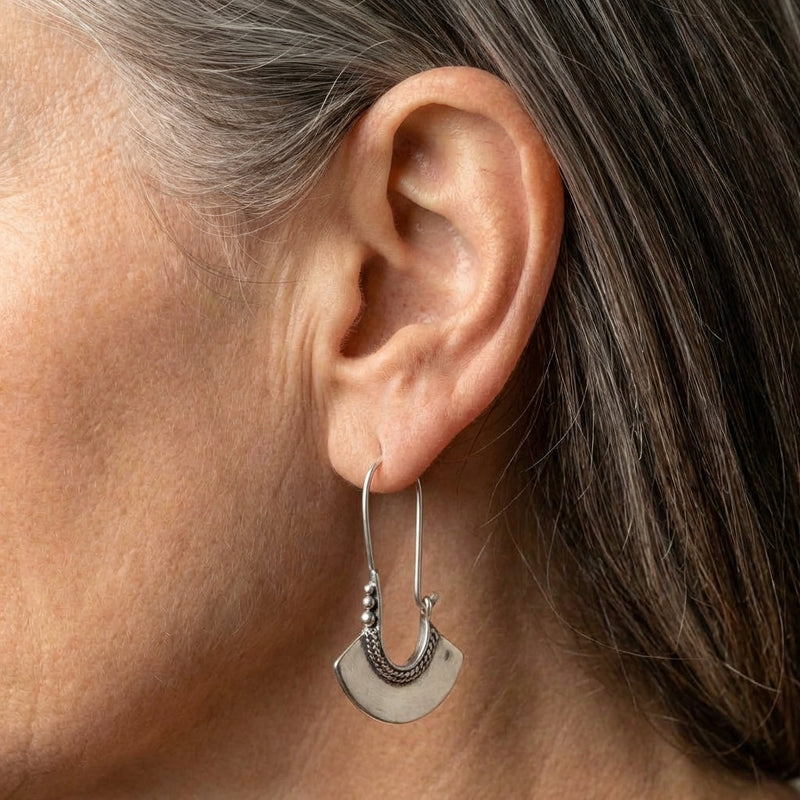 Silver Crest Earrings