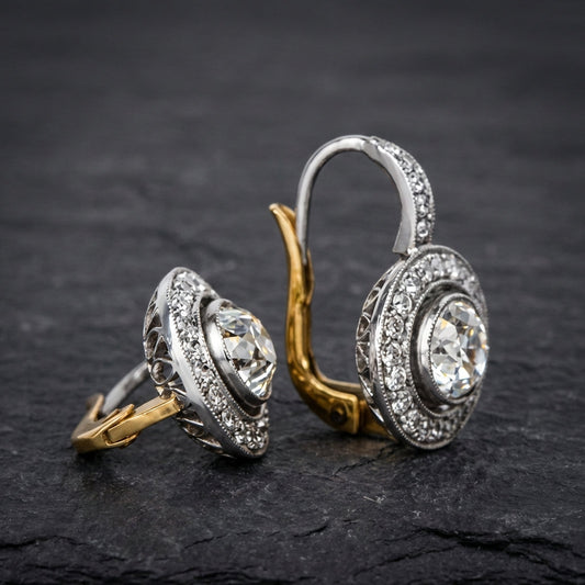 Vintage Silver Earrings With Zirconia