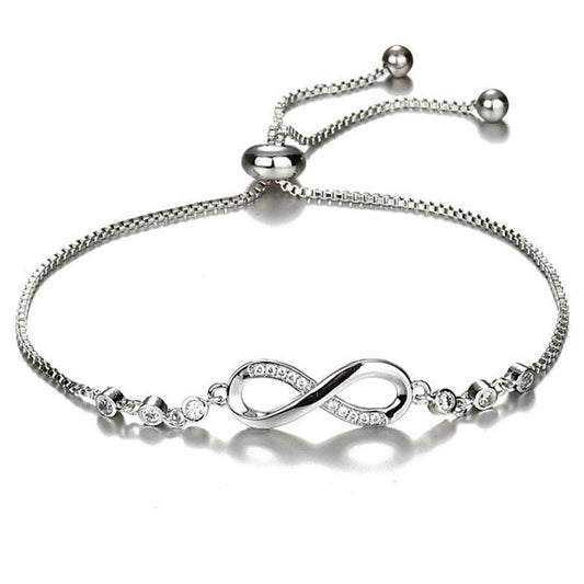 Vintage Silver Infinity Symbol Crystal