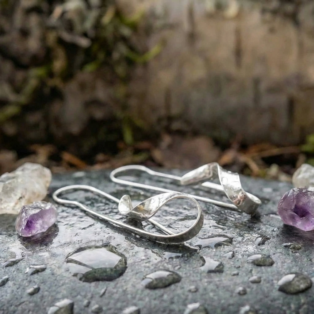 Vintage Silver Irregular Dangling Earrings
