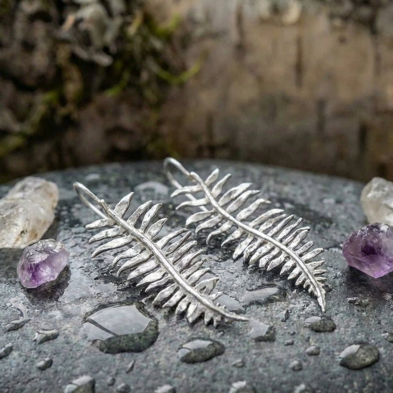 Vintage Silver Leaf Earrings