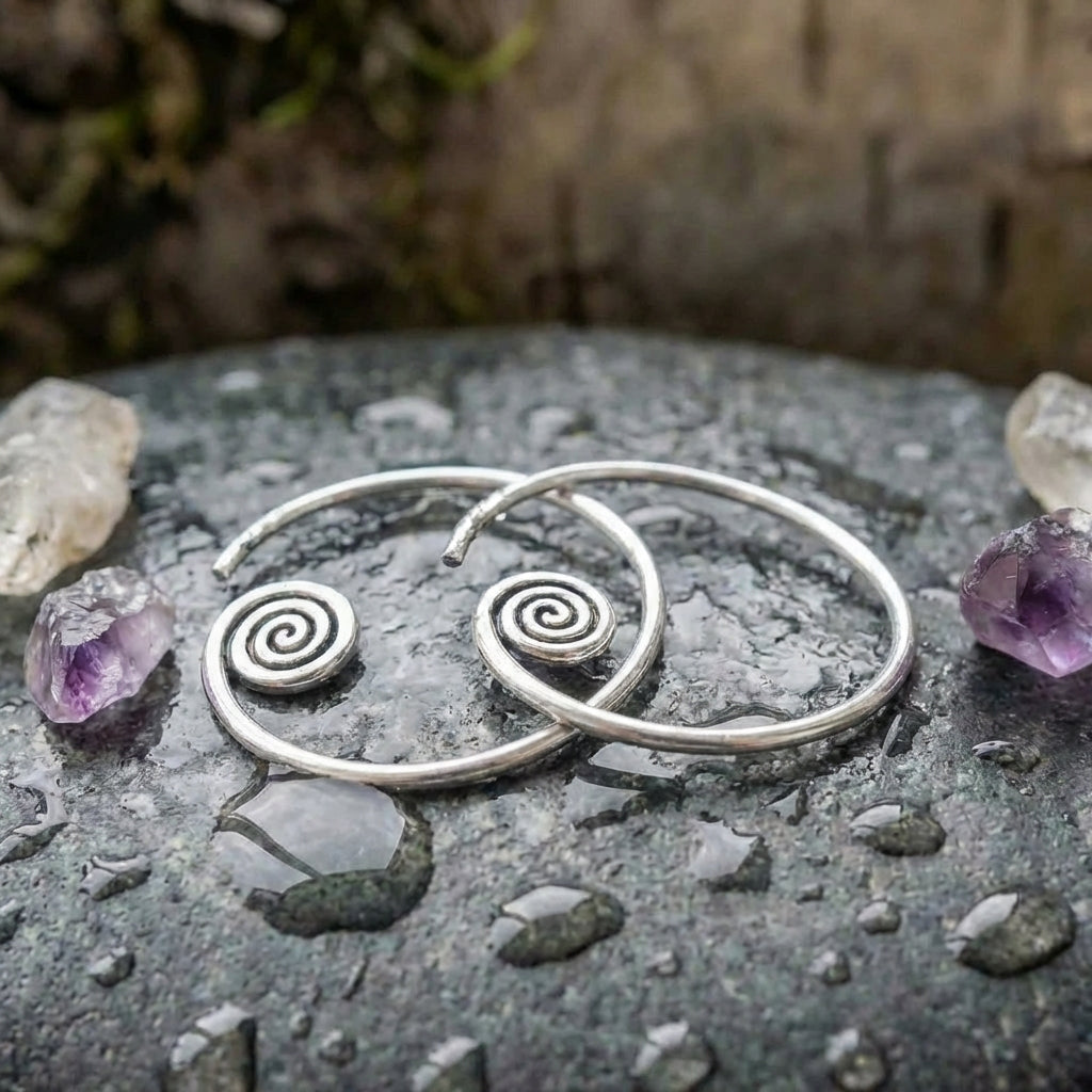 Vintage Spiral Dangle Earrings