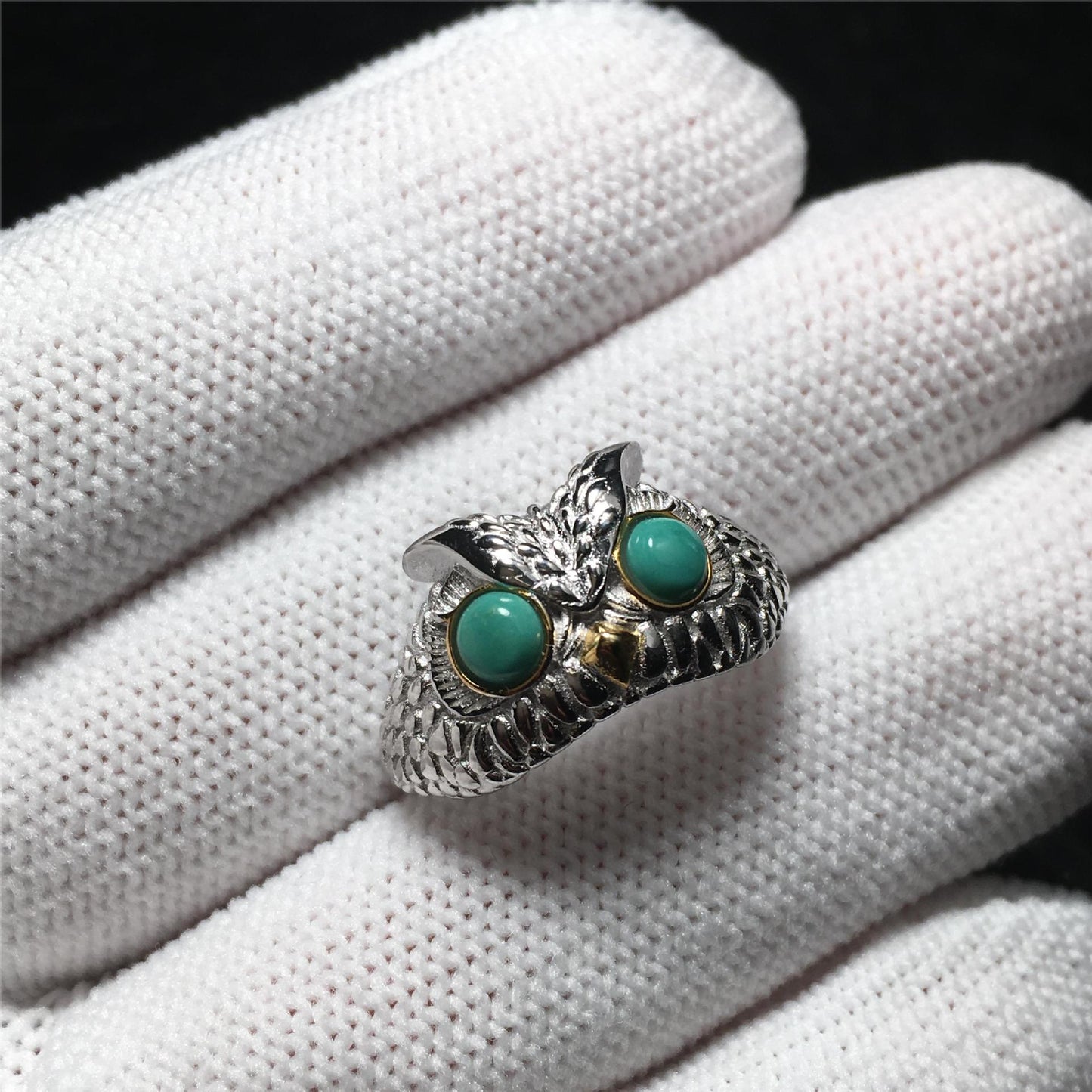 Vintage Turquoise Owl Ring
