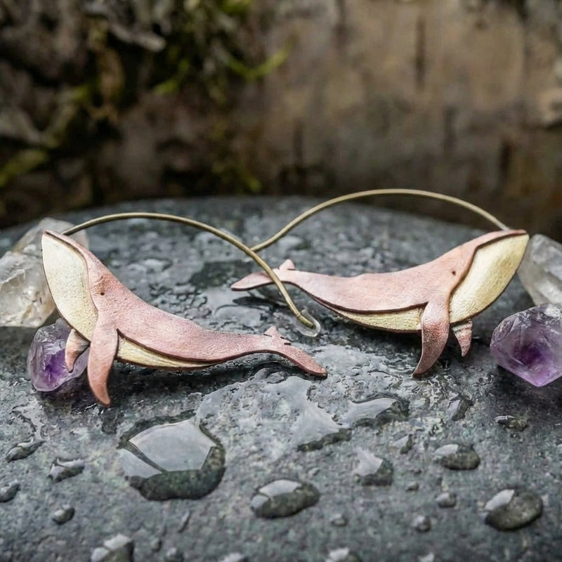 Vintage Whale Hoop Earrings