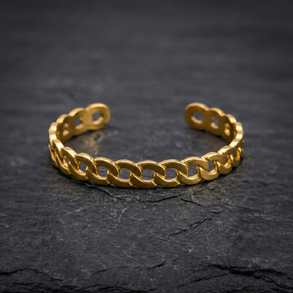 Vintage Wide Bangle Chain Bracelet