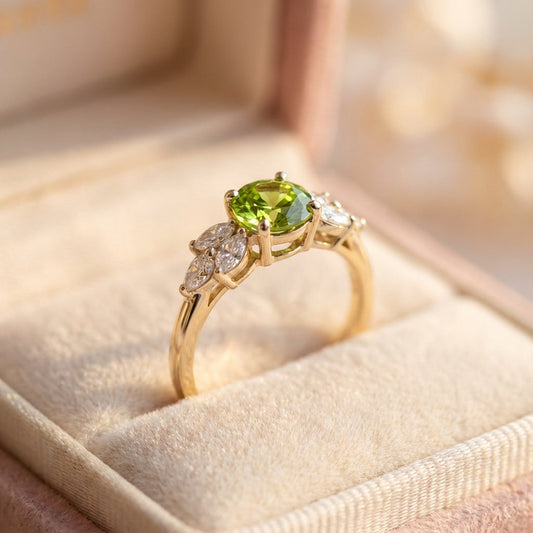 Vintage Zirconia Olive Ring