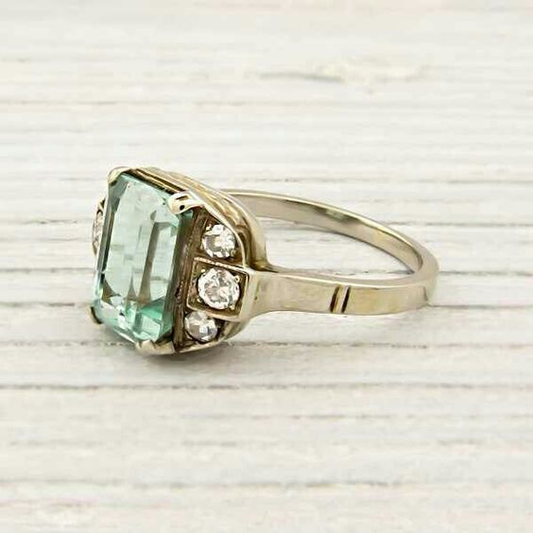 Green Inlaid Glass Ring